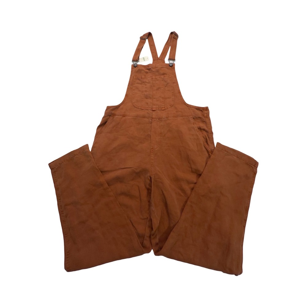 Aerie Overalls Womens XS Rust Brown Linen Blend Casual Cottagecore